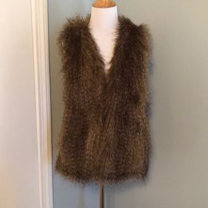 Brown faux fur vest